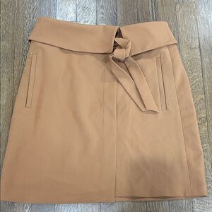 LOFT Tan Mini Skirt with Tie Waist